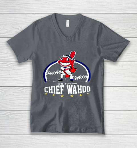 Chief Wahoo distressed Cleveland V-Neck T-Shirt 4