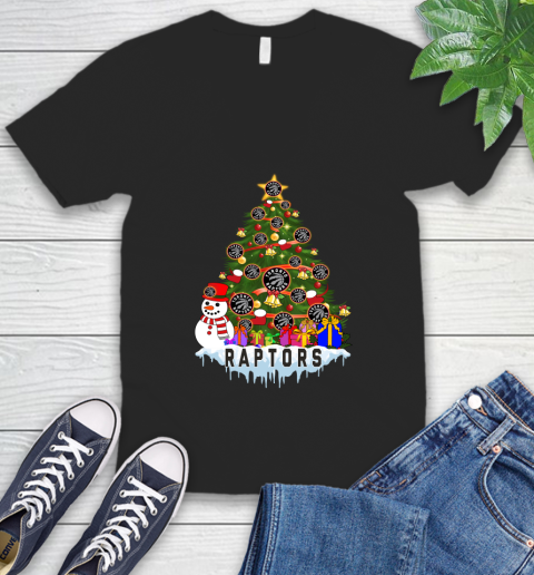 Toronto Raptors Merry Christmas NBA Basketball Sports V-Neck T-Shirt 2