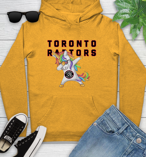 Toronto Raptors NBA Basketball Funny Unicorn Dabbing Sports Youth Hoodie 3