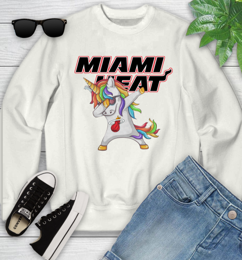 Miami Heat NBA Basketball Funny Unicorn Dabbing Sports Youth Sweatshirt