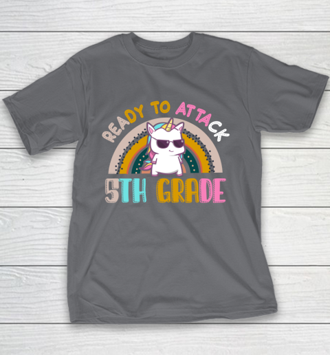 Back to school shirt Ready To Attack 5th grade Unicorn Youth T-Shirt 13