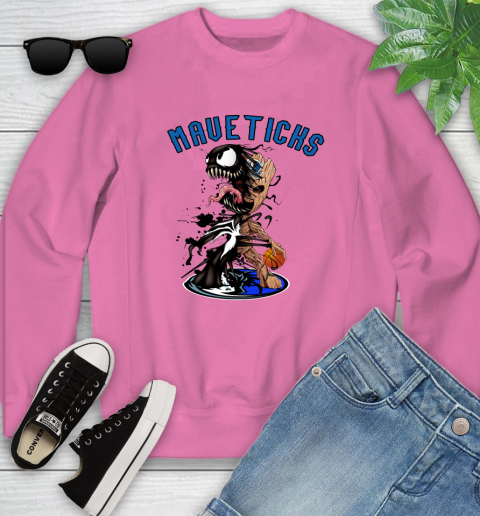 NBA Dallas Mavericks Basketball Venom Groot Guardians Of The Galaxy Youth Sweatshirt 7