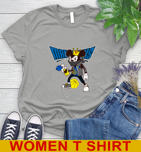 Dallas Mavericks NBA Basketball Mickey Peace Sign Sports Women's T-Shirt 11