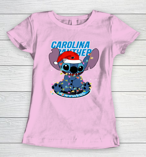 Carolina Panthers NFL Football noel stitch Christmas Women's T-Shirt 6