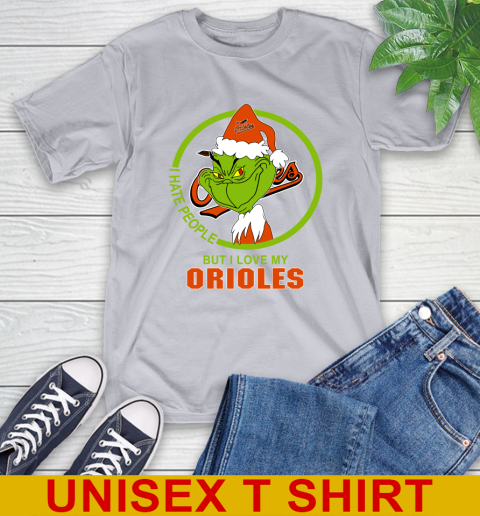 Baltimore Orioles MLB Christmas Grinch I Hate People But I Love My Favorite Baseball Team T-Shirt 6
