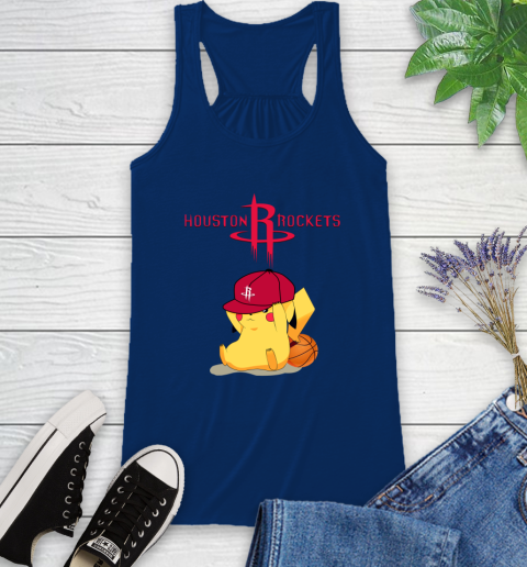 NBA Pikachu Basketball Sports Houston Rockets Racerback Tank 9