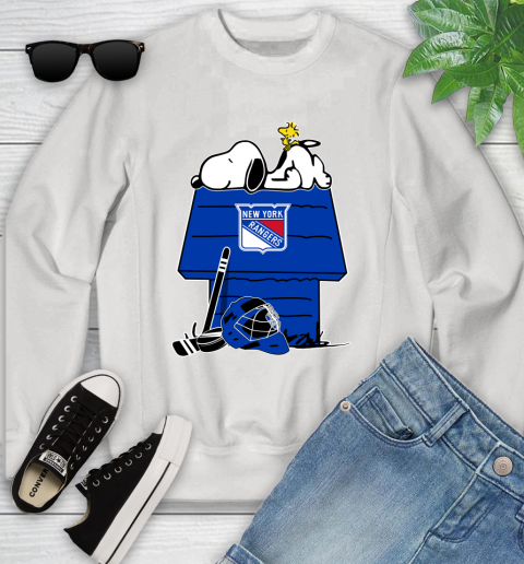 New York Rangers NHL Hockey Snoopy Woodstock The Peanuts Movie Youth Sweatshirt