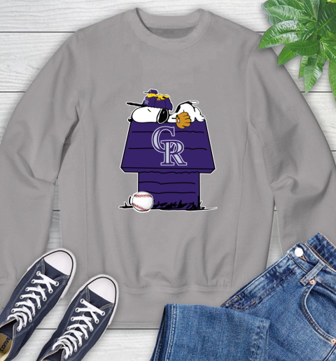 MLB Colorado Rockies Snoopy Woodstock The Peanuts Movie Baseball T Shirt Sweatshirt 5