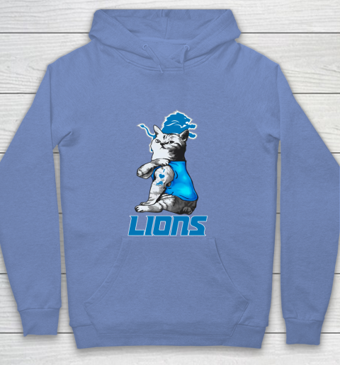 NFL Football My Cat Loves Detroit Lions Youth Hoodie 8