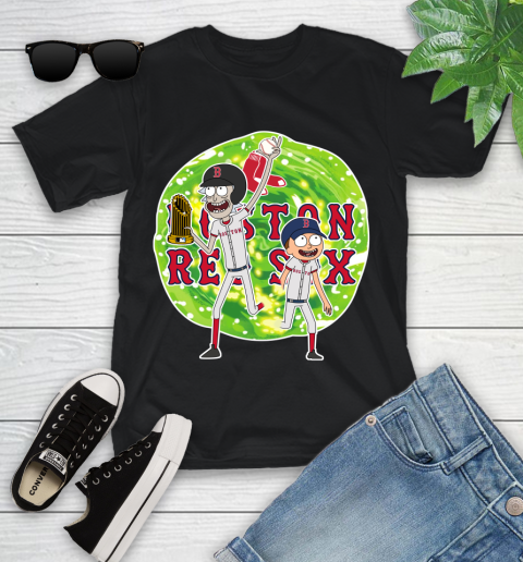 MLB Boston Red Sox Rick And Morty Commissioner's Trophy Baseball Sports Youth T-Shirt 2