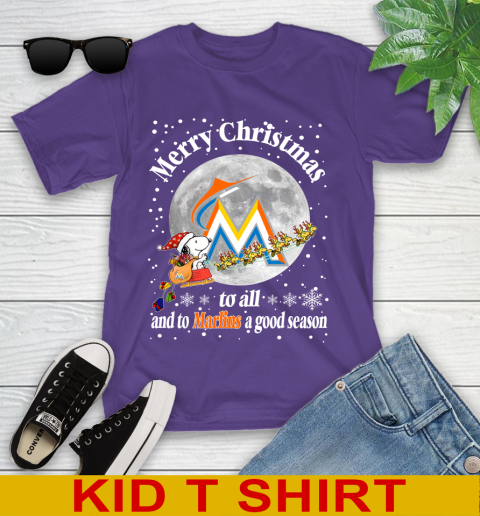 Miami Marlins Merry Christmas To All And To Marlins A Good Season MLB Baseball Sports Youth T-Shirt 3