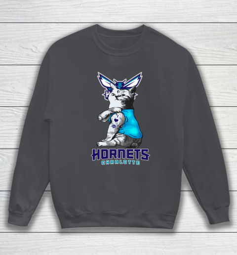 NBA Basketball My Cat Loves Charlotte Hornets Sweatshirt 4
