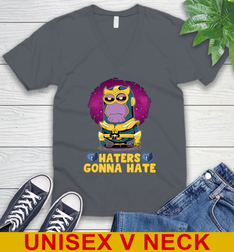 NBA Basketball Memphis Grizzlies Haters Gonna Hate Thanos Minion Marvel Shirt V-Neck T-Shirt 5