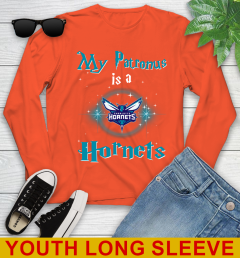 NBA Basketball Harry Potter My Patronus Is A Charlotte Hornets Youth Long Sleeve 3