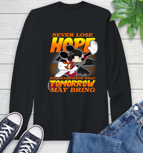 Atlanta Falcons NFL Football Mickey Disney Never Lose Hope (1) Long Sleeve T-Shirt