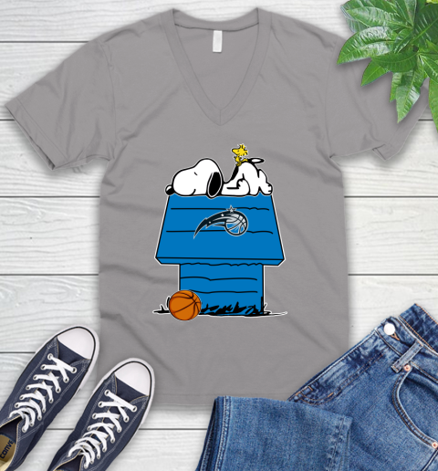 Orlando Magic NBA Basketball Snoopy Woodstock The Peanuts Movie V-Neck T-Shirt 4