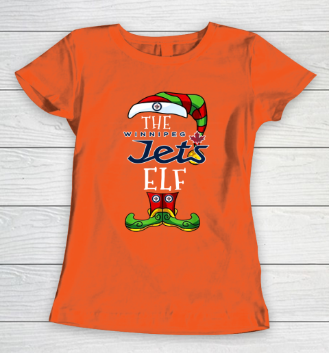 Winnipeg Jets Christmas ELF Funny NHL Women's T-Shirt 3