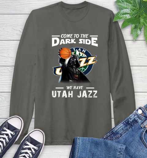 NBA Come To The Dark Side We Have Utah Jazz Star Wars Darth Vader Basketball Long Sleeve T-Shirt 9
