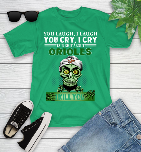 MLB Talk Shit About Baltimore Orioles I Kill You Achmed The Dead Terrorist Jeffrey Dunham Baseball Youth T-Shirt 8