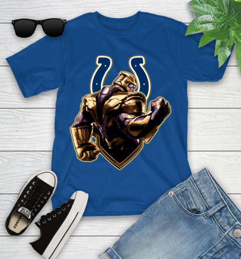 NFL Thanos Avengers Endgame Football Sports Indianapolis Colts Youth T-Shirt 9