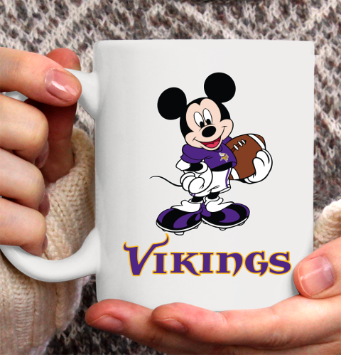 NFL Football Minnesota Vikings Cheerful Mickey Mouse Shirt Ceramic Mug 11oz 2