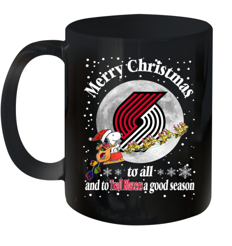 Portland Trail Blazers Merry Christmas To All And To Trail Blazers A Good Season NBA Basketball Sports Ceramic Mug 11oz