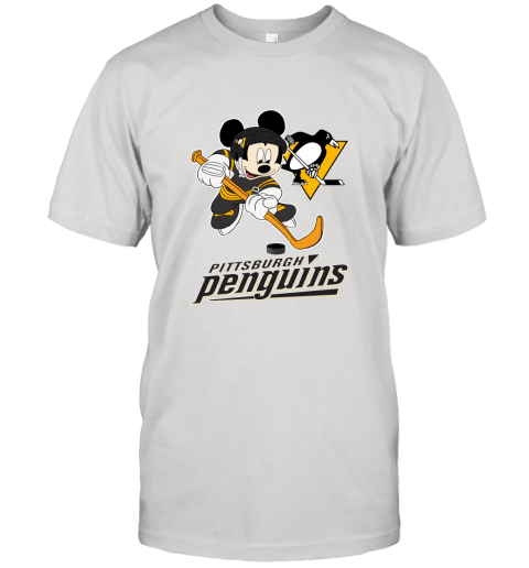 NHL Hockey Mickey Mouse Team Pittsburgh Penguins Unisex Jersey Tee