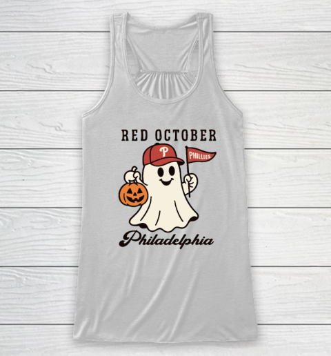 Red October Philadelphia Phillies Halloween Ghost Racerback Tank