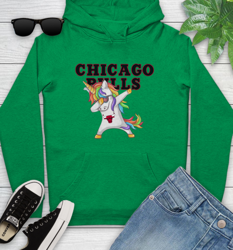 Chicago Bulls NBA Basketball Funny Unicorn Dabbing Sports Youth Hoodie 7