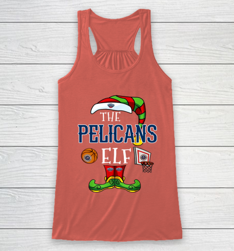 New Orleans Pelicans Christmas ELF Funny NBA Racerback Tank 3
