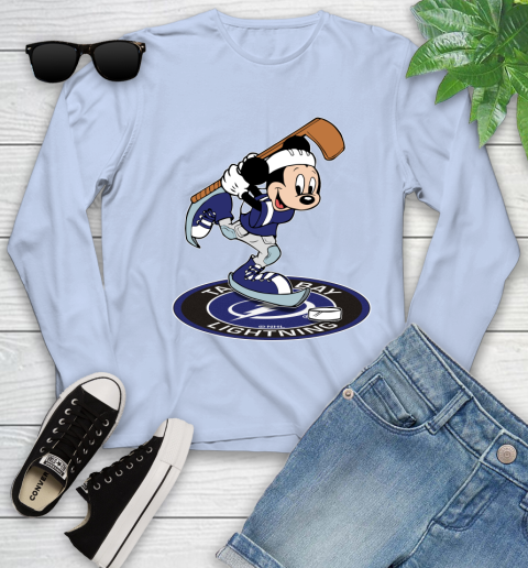 NHL Hockey Tampa Bay Lightning Cheerful Mickey Disney Shirt Youth Long Sleeve 9