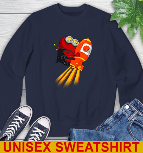 NFL Football Cleveland Browns Deadpool Minion Marvel Shirt Sweatshirt 2