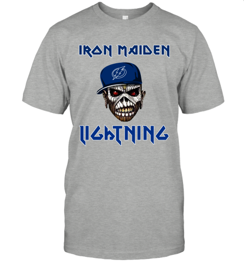 NHL Tampa Bay Lightning Iron Maiden Rock Band Music Hockey Sports jMPQWYzxTXs classic t shirt 2 95 151514 front ash