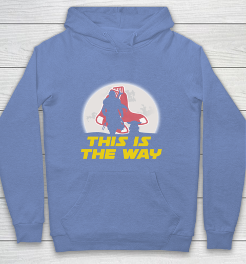 Boston Red Sox MLB Baseball Star Wars Yoda And Mandalorian This Is The Way Youth Hoodie 8