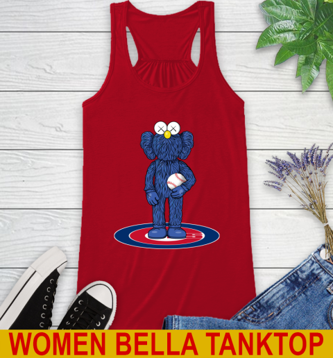 MLB Baseball Chicago Cubs Kaws Bff Blue Figure Shirt Racerback Tank 6