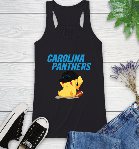 NFL Pikachu Football Sports Carolina Panthers Racerback Tank 2
