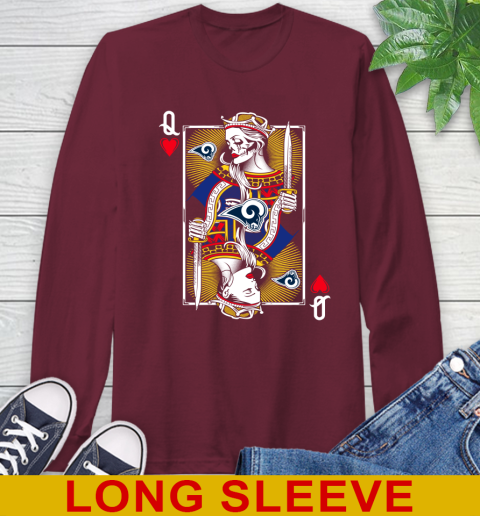 NFL Football Los Angeles Rams The Queen Of Hearts Card Shirt Long Sleeve T-Shirt 7