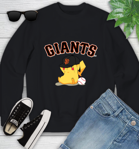 MLB Pikachu Baseball Sports San Francisco Giants Youth Sweatshirt 2