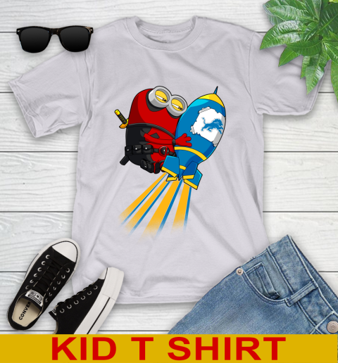 NFL Football Detroit Lions Deadpool Minion Marvel Shirt Youth T-Shirt 4
