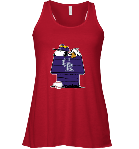 Colorado Rockies Snoopy And Woodstock Resting Together MLB Racerback Tank