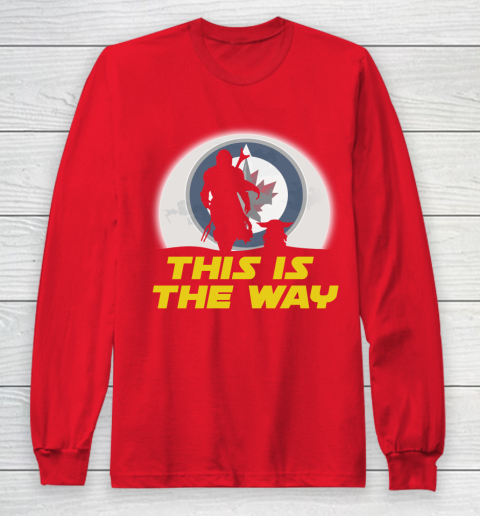 Winnipeg Jets NHL Ice Hockey Star Wars Yoda And Mandalorian This Is The Way Long Sleeve T-Shirt 7