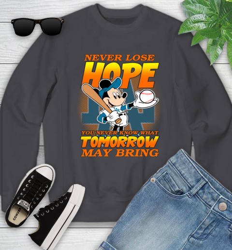 Los Angeles Dodgers MLB Baseball Mickey Disney Never Lose Hope Youth Sweatshirt 5