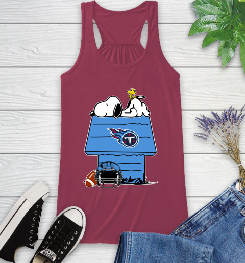 Tennessee Titans NFL Football Snoopy Woodstock The Peanuts Movie Racerback Tank 8