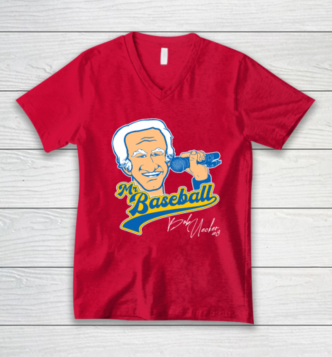 Bob Uecker  Mr Baseball Front Row Legend V-Neck T-Shirt 5