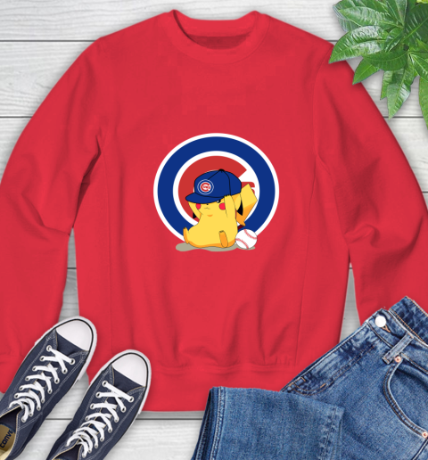 MLB Pikachu Baseball Sports Chicago Cubs Sweatshirt 10