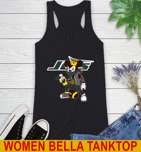 New York Jets NFL Football Mickey Peace Sign Sports Racerback Tank 2
