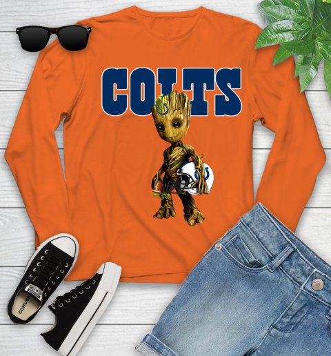 Indianapolis Colts NFL Football Groot Marvel Guardians Of The Galaxy Youth Long Sleeve 4