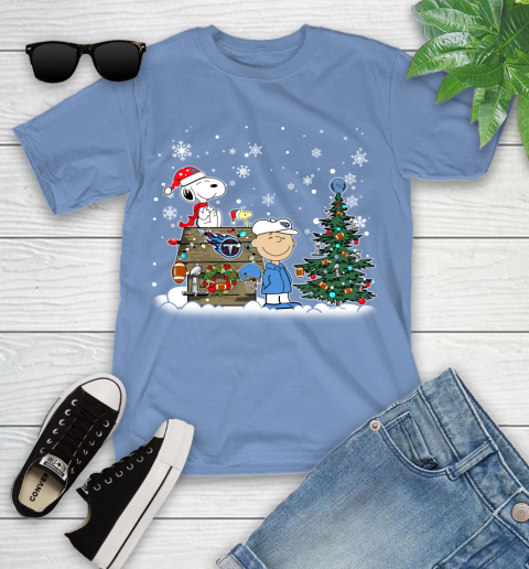 NFL Tennessee Titans Snoopy Charlie Brown Christmas Football Super Bowl Sports Youth T-Shirt 15