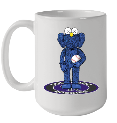 MLB Baseball Colorado Rockies Kaws Bff Blue Figure Shirt Ceramic Mug 15oz
