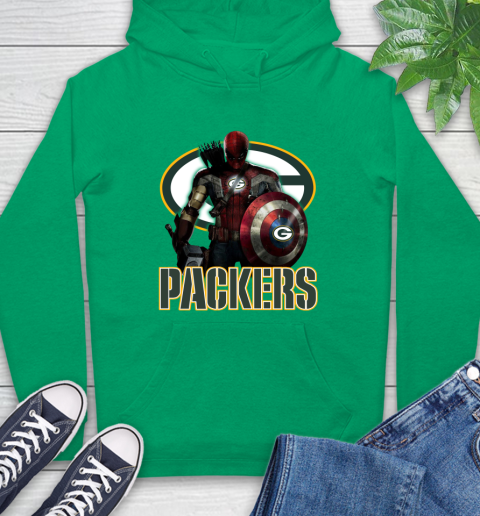NFL Captain America Thor Spider Man Hawkeye Avengers Endgame Football Green Bay Packers Hoodie 8